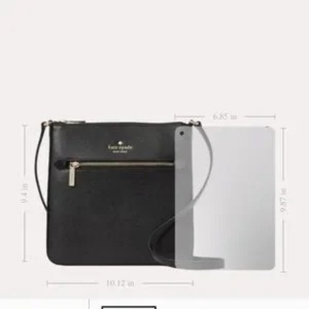 Kate Spade Purse + Wristlet Set Black Sadie North South Crossbody + Staci L Zip - Picture 9 of 16
